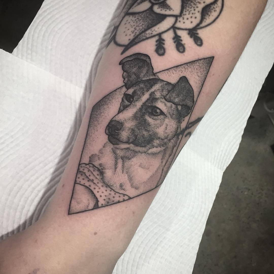 Space Dog Tattoo by Jamie Lee Parker TattooNOW