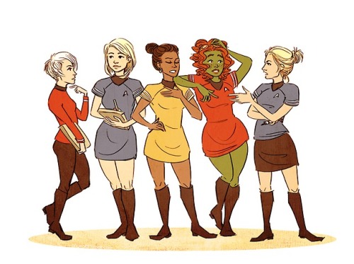 anaeolist:continuation of lady trek, which so far has:uhura as captaincarol as first/science of