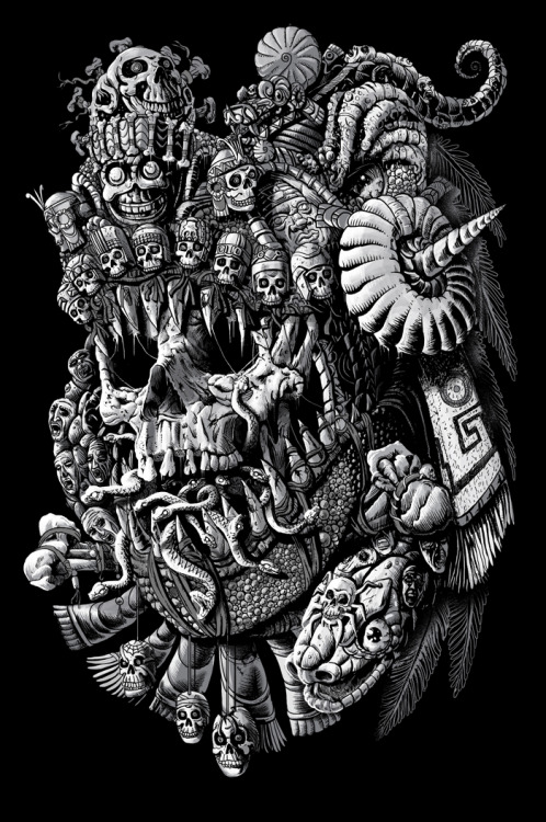 mirkokosmos: Mictlantecuhtli - God of the Dead and the Underworld [Aztec, Codex Borgia]