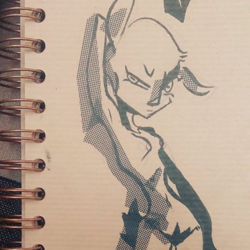 Messy screentone goatgirl doodle! Looove using these. *_*