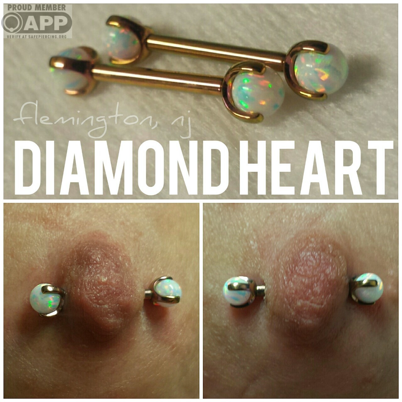 Diamond Heart Studios — Nipple piercing that we did July 4th 2014 just