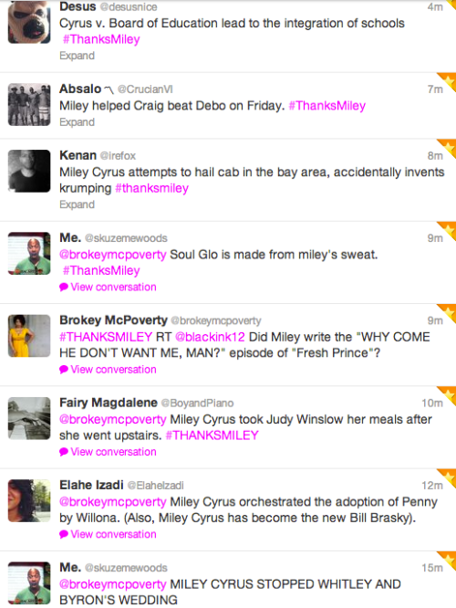 blackfashion:According to just about every news source we have Miley to thanks for Beyonce cutting h