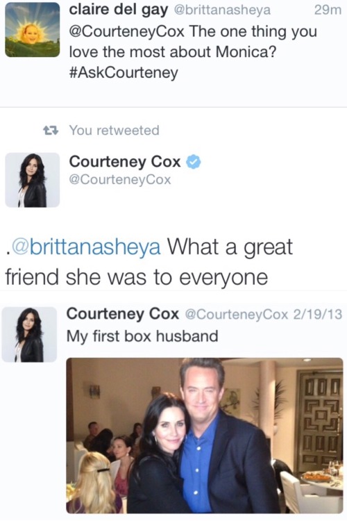 centralperkswift: Courteney Cox: tweets about Friends