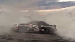 nascargifs:   jakethesnake3579 asked:     Could you please make a gif of the NASCAR on ESPN commercial of the different cars from different eras burning out?   
