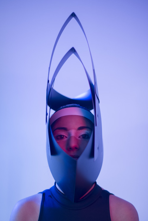 nidashah:  Collaborative Practice: Some of the Images from the final editorial shoot with the fully made catwalk accessories, using polypropylene plastic and spray painted metal eyelets. These images are completely different from our photography sessions