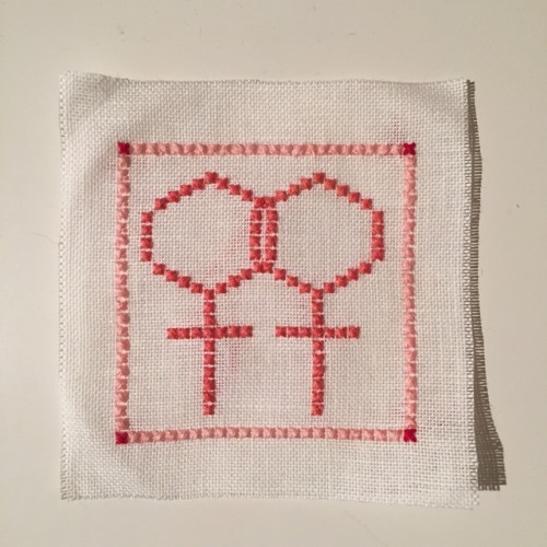 heartsfemme:i taught myself to cross-stitch today and how cute n gay is this !!!!!!