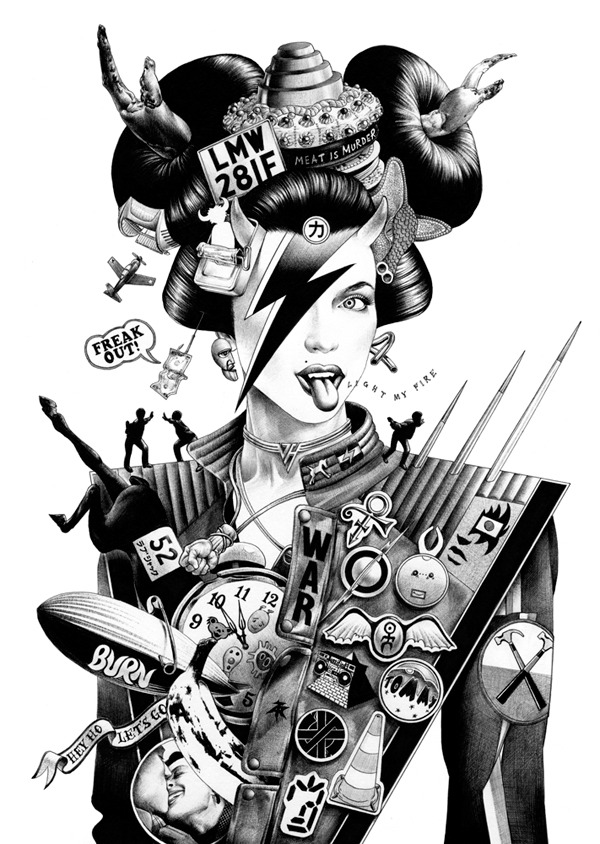 supersonicart:   Shohei Otomo. Illustrations by Shohei Otomo, done with Bic pens: