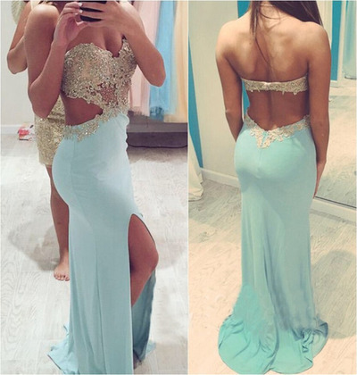 Beautiful baby blue prom dresses