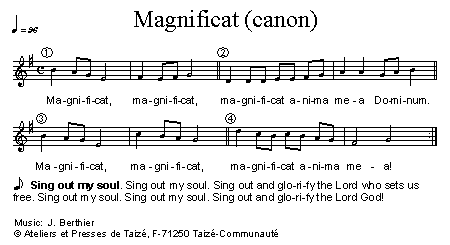 Global Christian Worship Magnificat Canon Taize Magnificat composed by jacques berthier. global christian worship magnificat