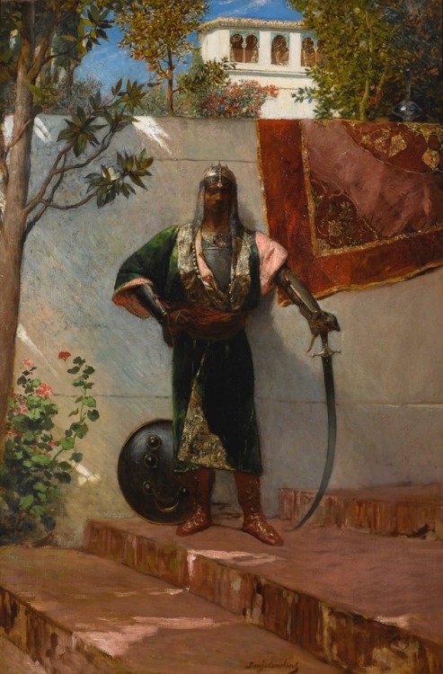 The Sentinel.Oil on Canvas.120 x 80 cm. (47.24 x 31.49 in.)Art by Jean joseph Benjamin Constant.(184