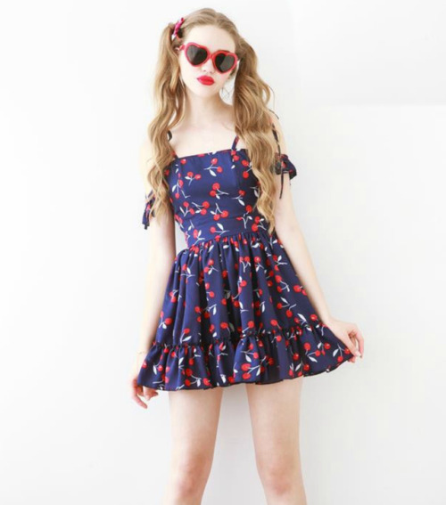 coquettefashion - Blue Sailor Dress  | Navy Cherry DressGreen...