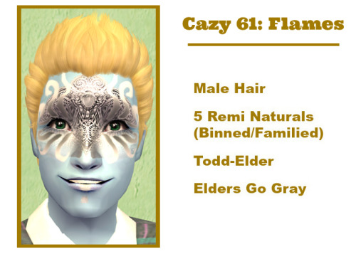 Here’s the next male-only hair, a fun spiky one. ^^ It comes in Remi’s naturals (and texture), my us