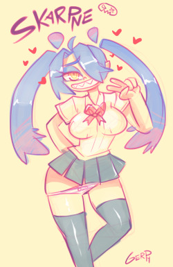 ninsegado91:  gerph18up:  Skarpne needs mayonnaise, some donor?  Skarpne in that school girl &amp; chinese dress❤   cutie &lt;3 //o//&lt;3