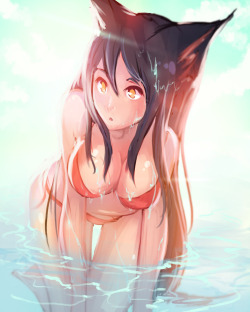 hamzilla-nsfw-lewds:  Lewd Ahri from League