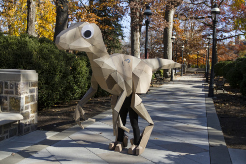 deusvolt:stunningpicture:So, my friend made herself into 15 foot long cardboard velociraptor with go