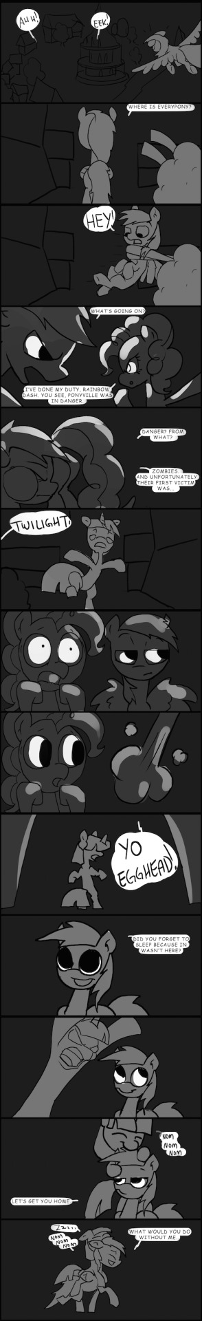   A rough comic rendition of my story Twilight is a Zombie. Final should come out
