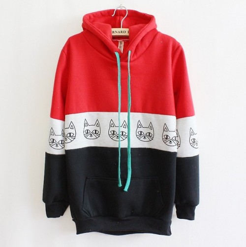 hiddenjumprope:shopharajukubaby:Kitty Print Hoodie$28I need this hoodie.