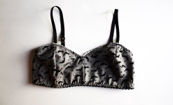 Ijustwantprettythings:  Bats And Stars Black And Grey Bralette/ Made To Order/ Customizable