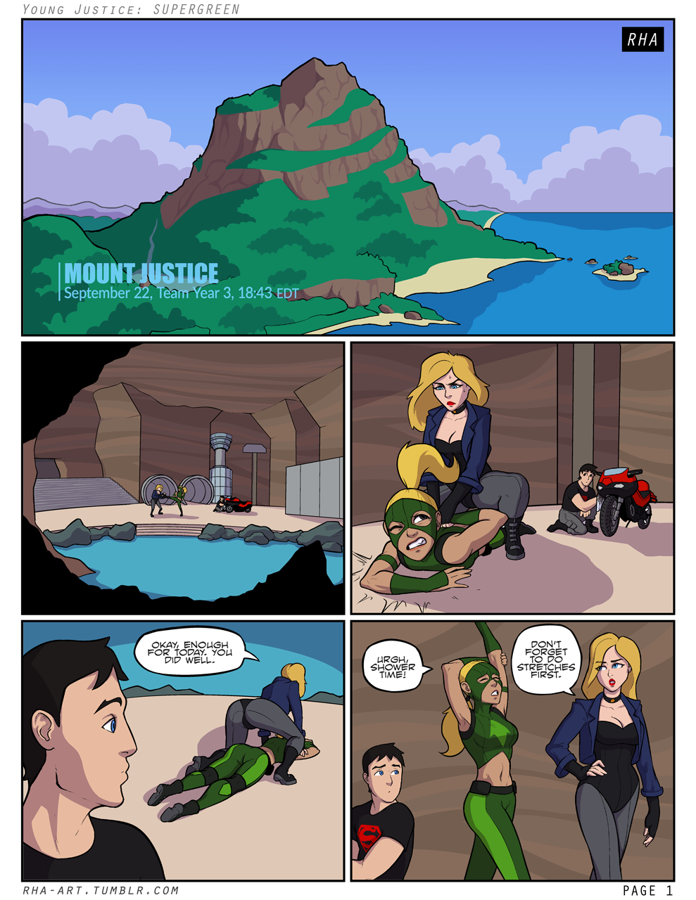 rha-art:  Young Justice: Supergreen — PAGES 00 – 07 Photoset overview:&gt;
