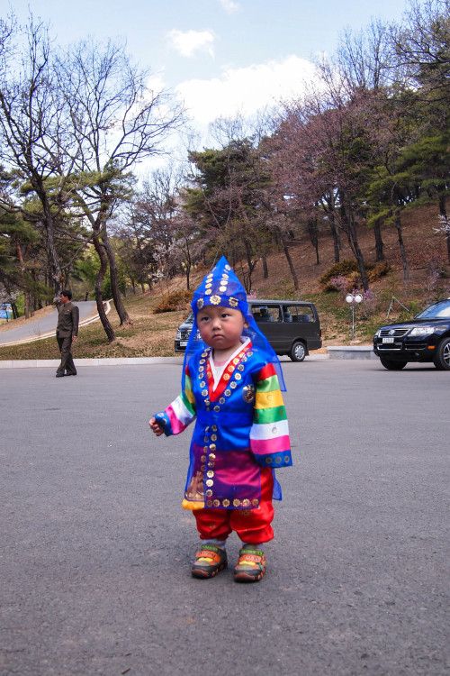 Child in traditional Korean outfit Pyongyang, DPRK 2013