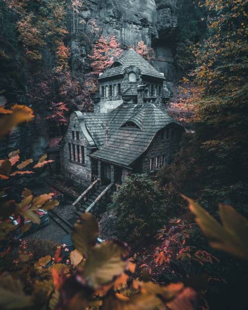 evilangel84: sixpenceee: A foreboding cabin in the Czech Republic. This is an old gasworks buil
