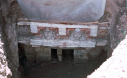 ancientart:  Lintel reliefs of tombs from the Zapotec archaeological site of Lambityeco, about 3 kilometers west of the Tlacolula city in the Mexican state of Oaxaca.  Lambityeco represents an area of occupation within the Yeguih archaeological zone