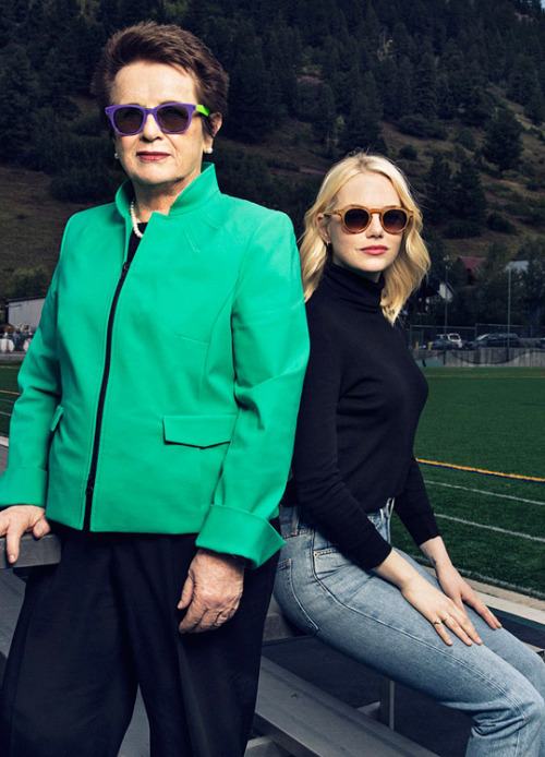 emmastonedaily - Emma and Billie Jean King photographed by...