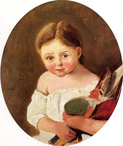 The Youngest Daughter of M. Edouard Delalain, 1845, Camille CorotSize: 22x26.5 cmMedium: oil, canvas