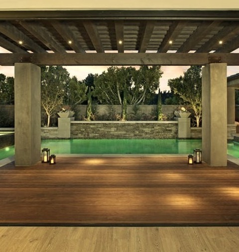 Deck In Orange CountyIdeas For A Large, Modern Backyard Water Feature And Pergola Renovation