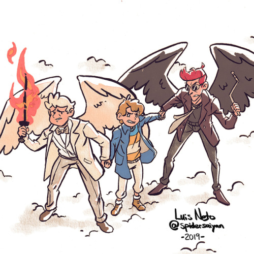 For Day 7 of Inktober 2019, I drew one of my fave shows from this year, Good Omens. Hope ya like it!