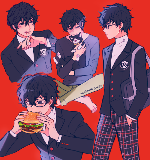 smolmilkyways: Here’s some Akiren doodles for my Persona 5 peeps! He’s so cute and fun to draw, I’m 