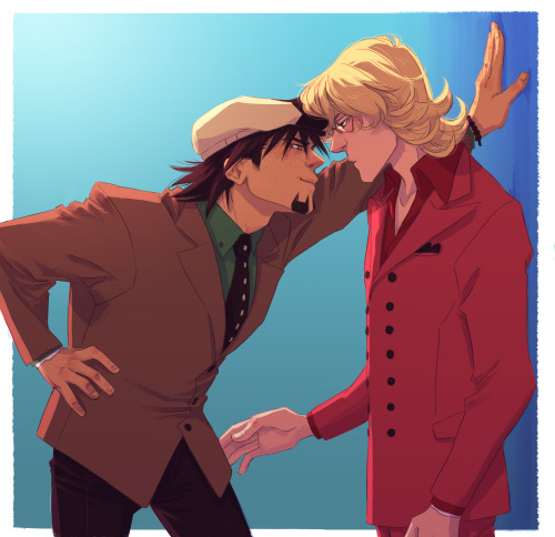 kevinkevinson: his thought process went like this:kotetsu: I’m gonna give him the flirty eyes 