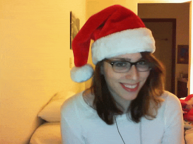 lil-uni:  Merry Christmas (and/or anything else)!Practicing my wink game; it needs work.