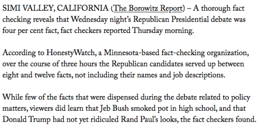 Fact Checking Reveals G.O.P. Debate Was Four Per Cent Fact