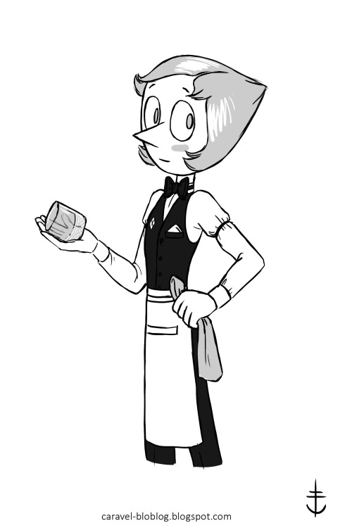 caravel-artblog:Pearl : Ancient bartender in the Diamond’s head offices. Turned her back on them to 