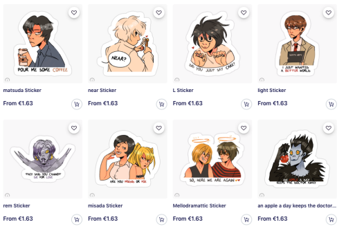 Death Note stickers available on my Redbubble —————–everyone if 