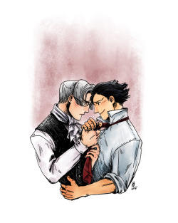 Prospectkiss:  Jflammeus: Day 02. Phoenix Wright And Miles Edgeworth (Ace Attorney)