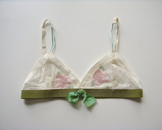 decadentandwilde:  Lace Bralette with Embroidered Flowers - Sophie Hines [x] 