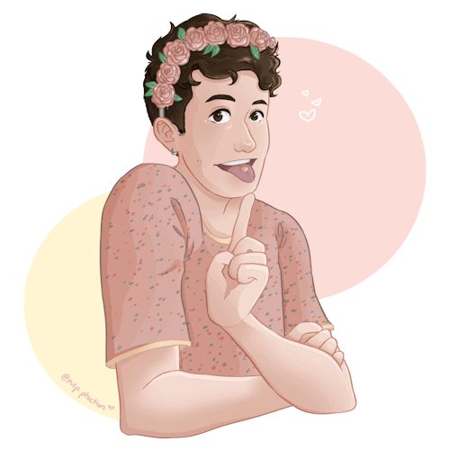 Pastel!Dan with a rose gold tongue piercing for part 2 of my fanfic-fanart collab with @randomfandom