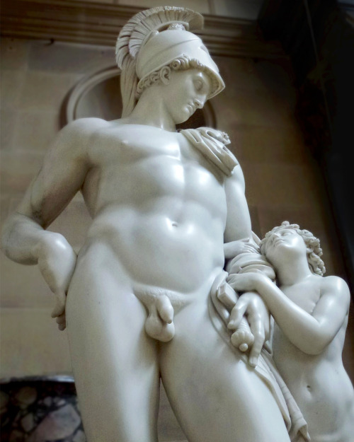 antonio-m:  ‘Mars Restrained by Cupid, c.1819 by John Gibson  (1786–1866, Welsh). Hugely successful Neoclassical sculptor who studied  under Antonio Canova and worked most of his life in Italy. Chatsworth  House Trust, Derbyshire, UK. marble