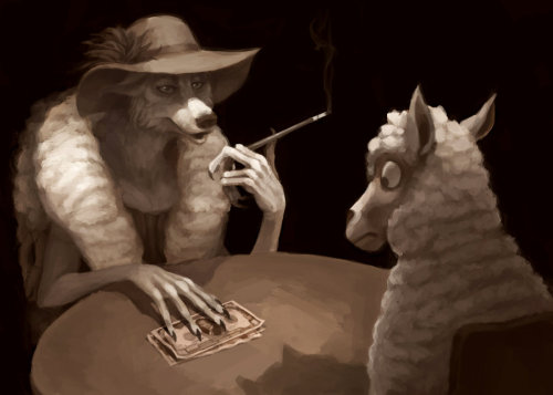 awesomedigitalart:  Wolf in Sheep’s Clothing by mewtant-307k