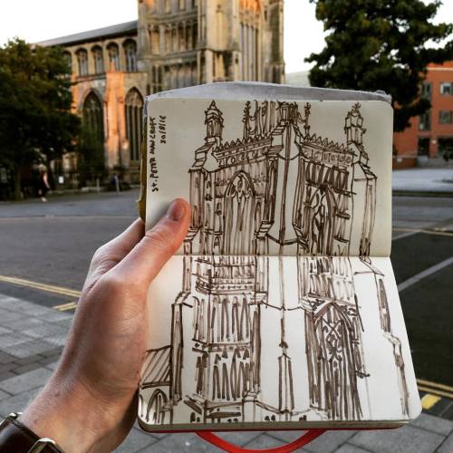 Out drawing in the fine city (at St Peter Mancroft)