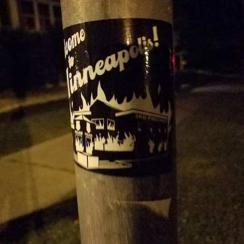 Radical stickers seen around Minneapolis, Minnesota