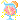 pixel art of a tropical pink drink with a straw and orange wedge and decorated with sparkles.