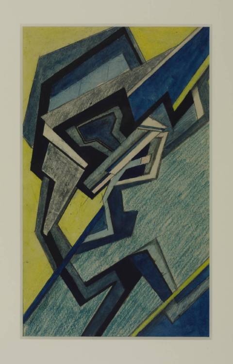 Abstract Composition in Blue and Yellow, by Helen Saunders, Tate, London.