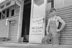 mrsramseysshawl:  Arthur Rothstein (1915-1985), Farmer who supplements his income by selling ice, Huntsville, Arkansas, Aug 1935