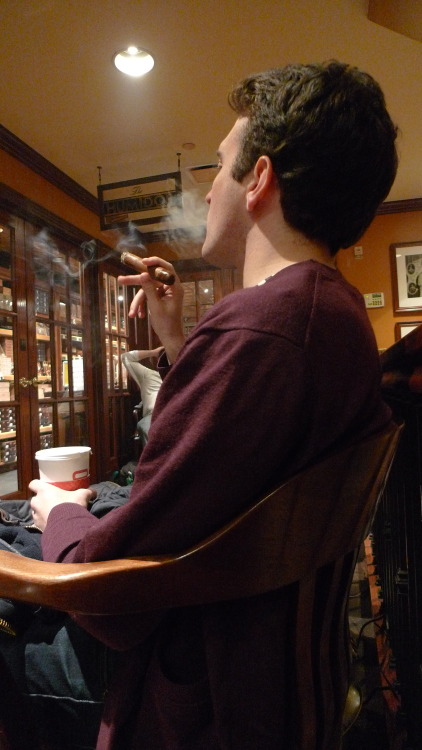 Porn photo Fantasy this evening: A mature cigar smoking