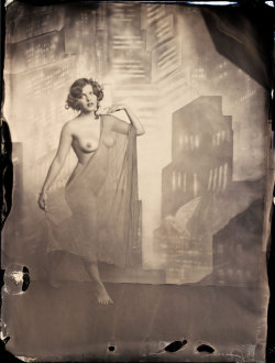 syriem:  Tintype of Syrie Moskowitz by Robert Christian Malmberg — backdrop by Broderson Backdrops 