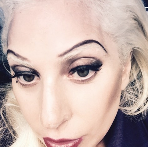 ladyxgaga:  @ladygaga: No filter just @sarahtannomakeup @fredericaspiras hair and Vivienne Westwood suit