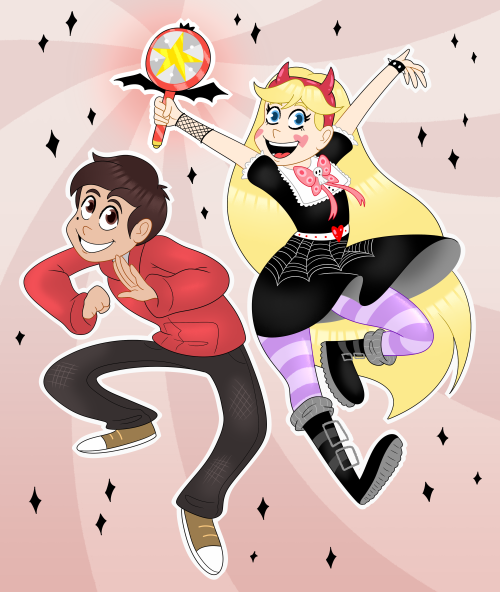 rainy-poppy: ️ Goth Star Butterfly!!!  Check out my friends awesome art!